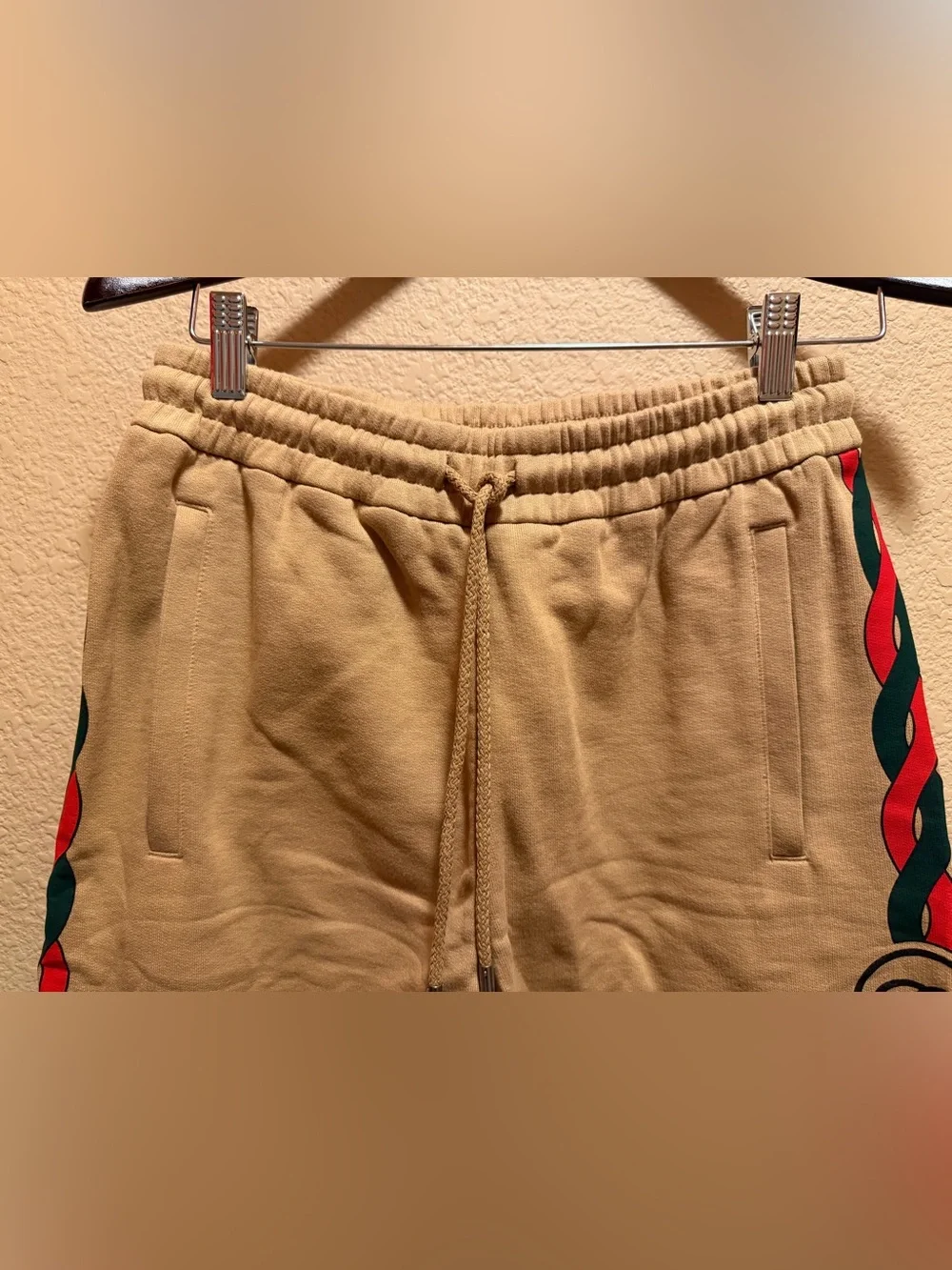 New Gucci GG Logo Shorts Tan Size XS Waist 28 - 32